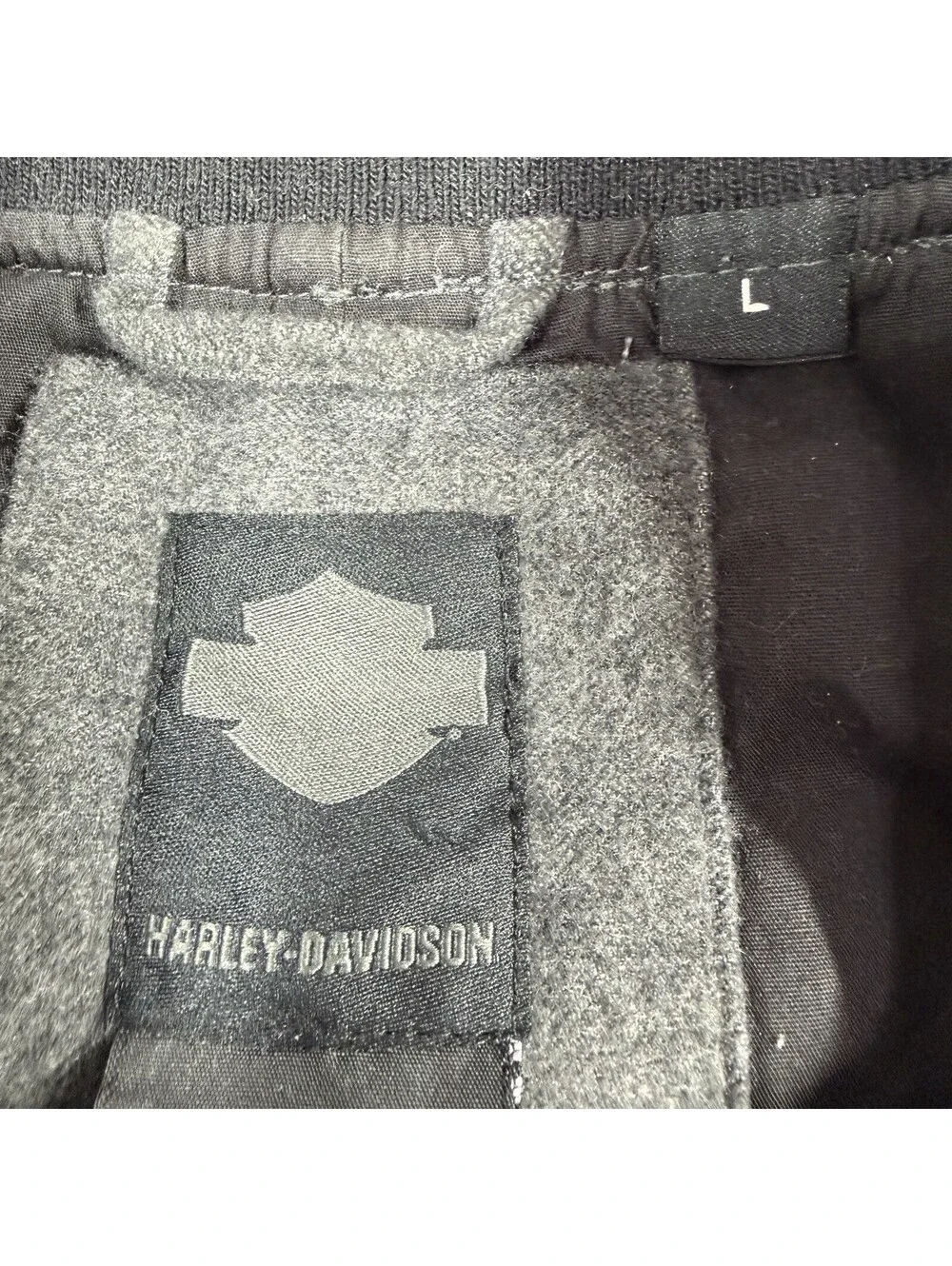 Harley Davidson Mens Sz L Gray Insulated Quilted Zip Vest Riding #1 Sleeveless